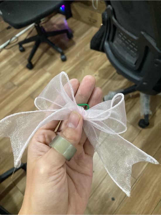 Accessories - Sheer Pale Pink Organza Bow Hair Clip